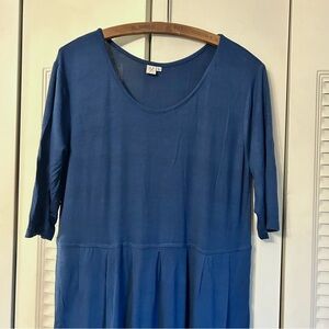 BYTAVI Dark Blue 3/4 sleeve Maxi Dress | Size L